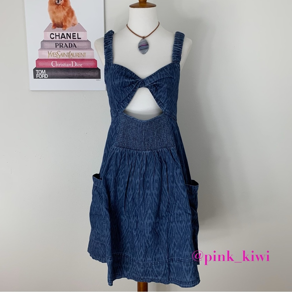 Anthropologie Pilcro Ikat Denim Mini Sundress